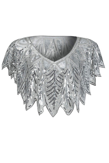 Cape à Paillettes Argentées des Années 1920